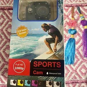 Sports Cam Full HD 1080p Black Waterproof